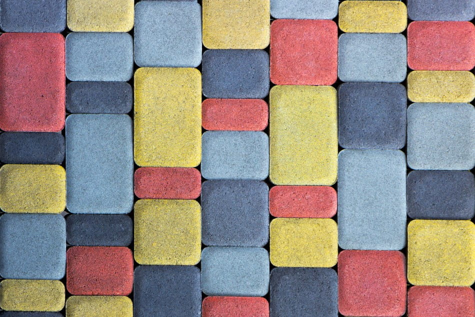 Colored concrete paving slab with a beautiful high-quality texture