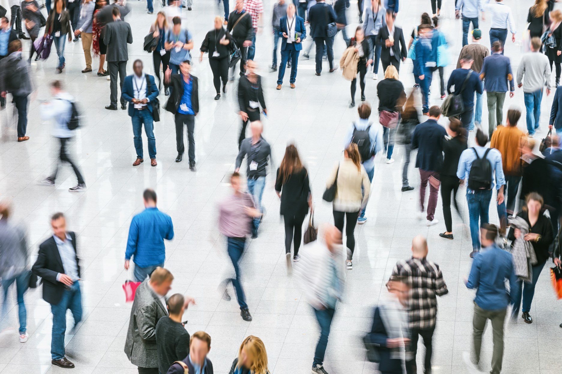 Crowd with motion blur