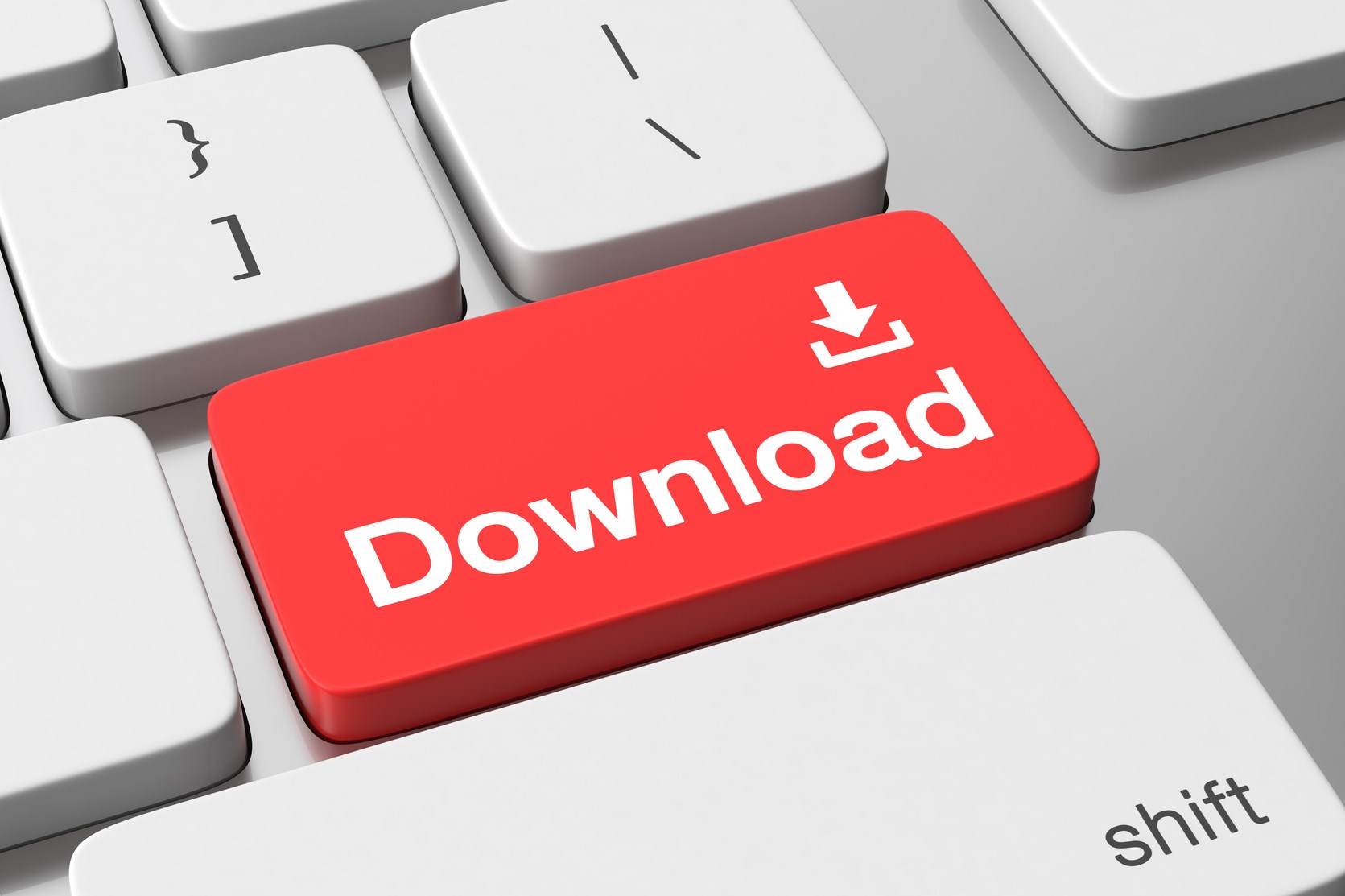 Red Download button on keyboard