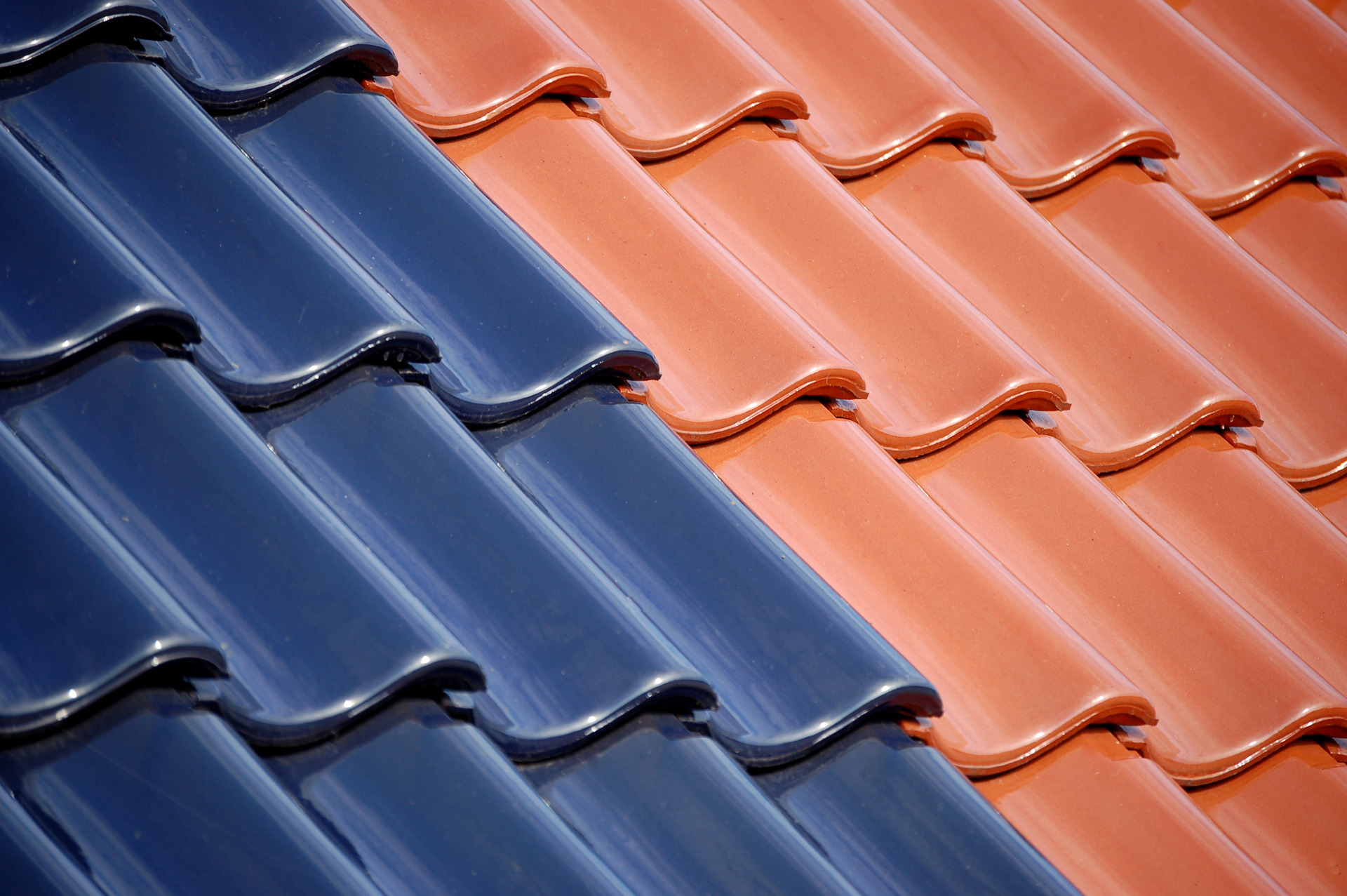 Different coloured roof tiles 
