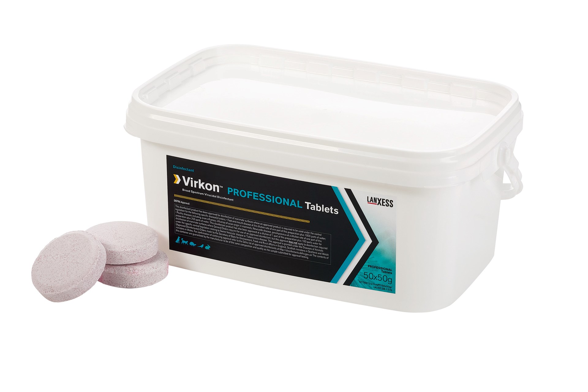 Virkon Professional Tablets product image is a broad spectrum virucidal disinfectant for animal health such as dogs and cats