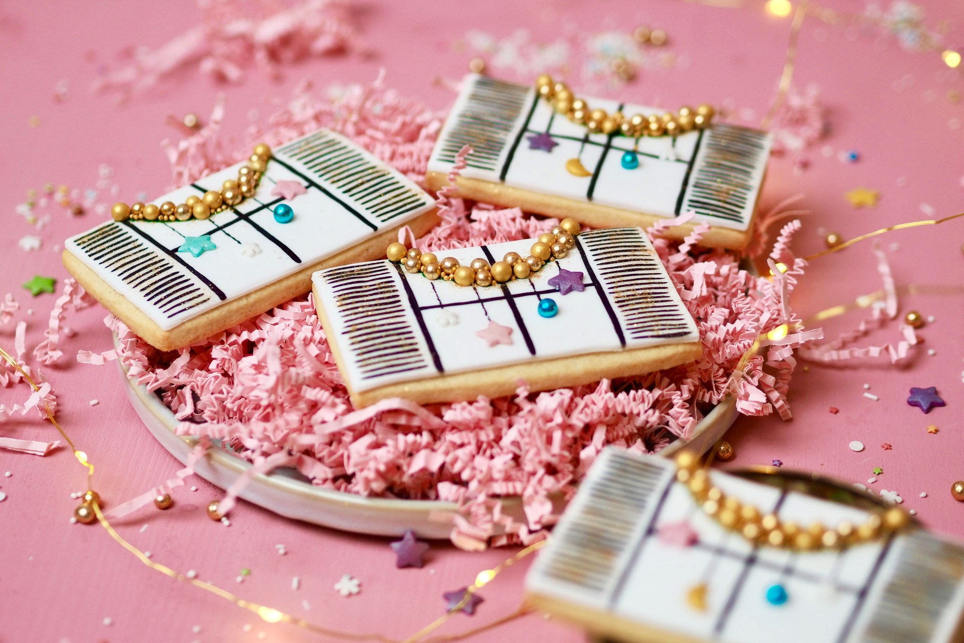 Homemade Christmas window cookies make children's eyes light up.