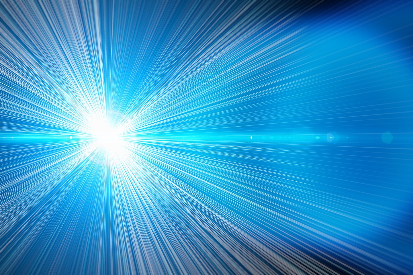 White light reflex on blue background