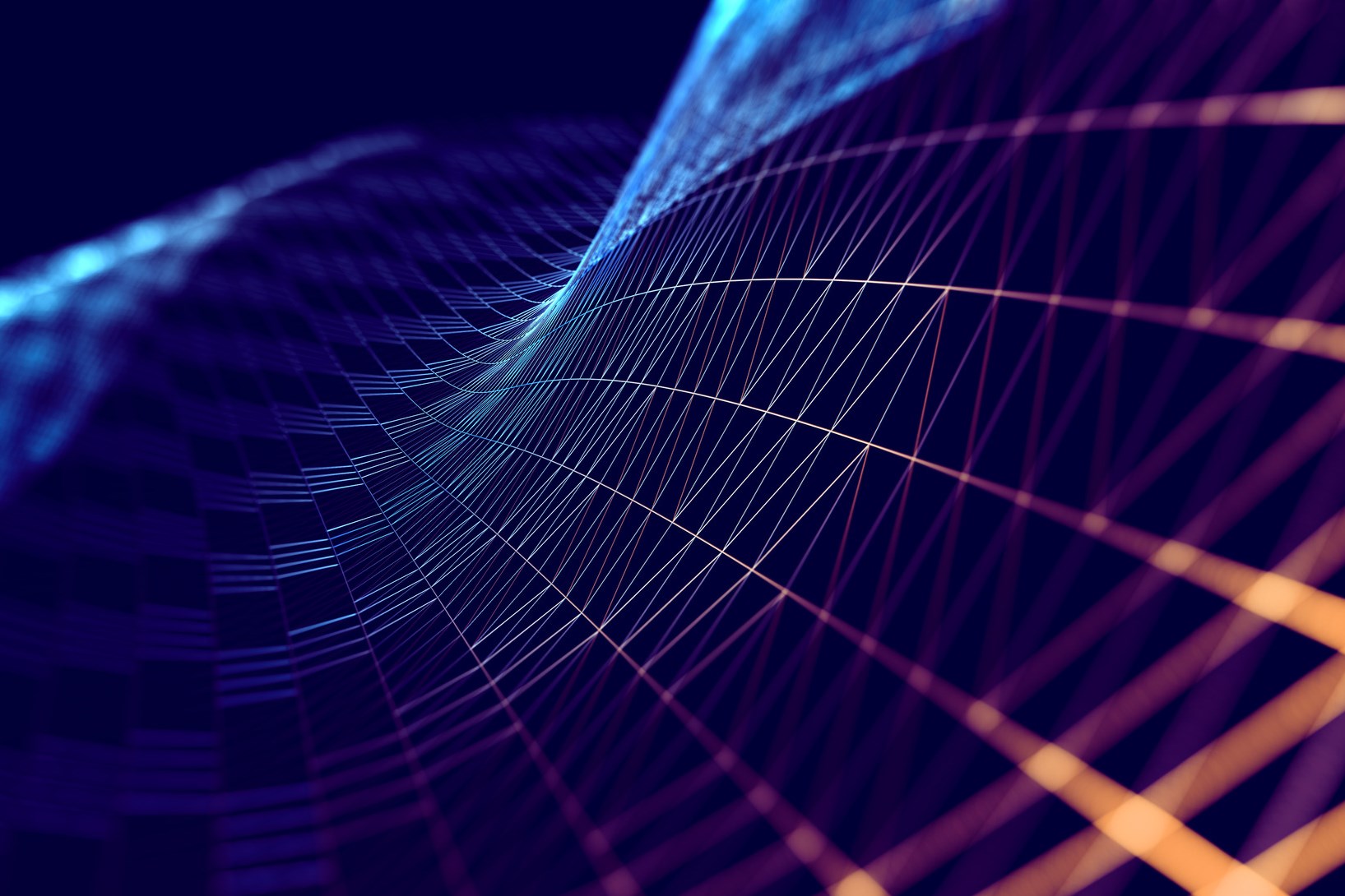 Mesh or net with lines and geometrics shapes detail.3d illustration