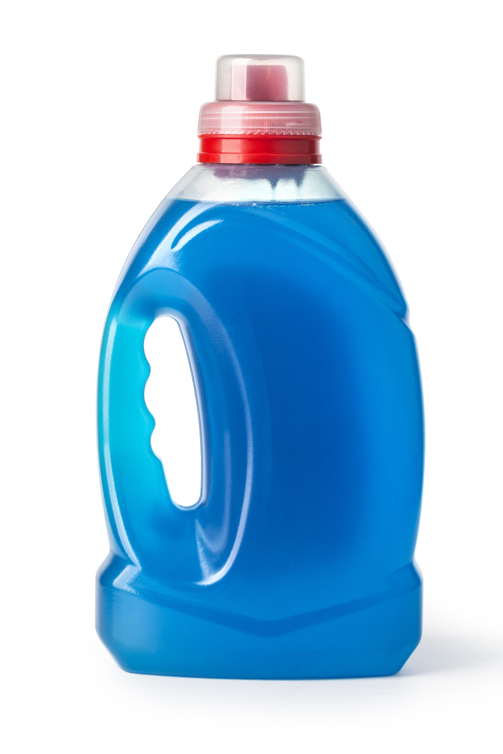 Plastic detergent container on white background  