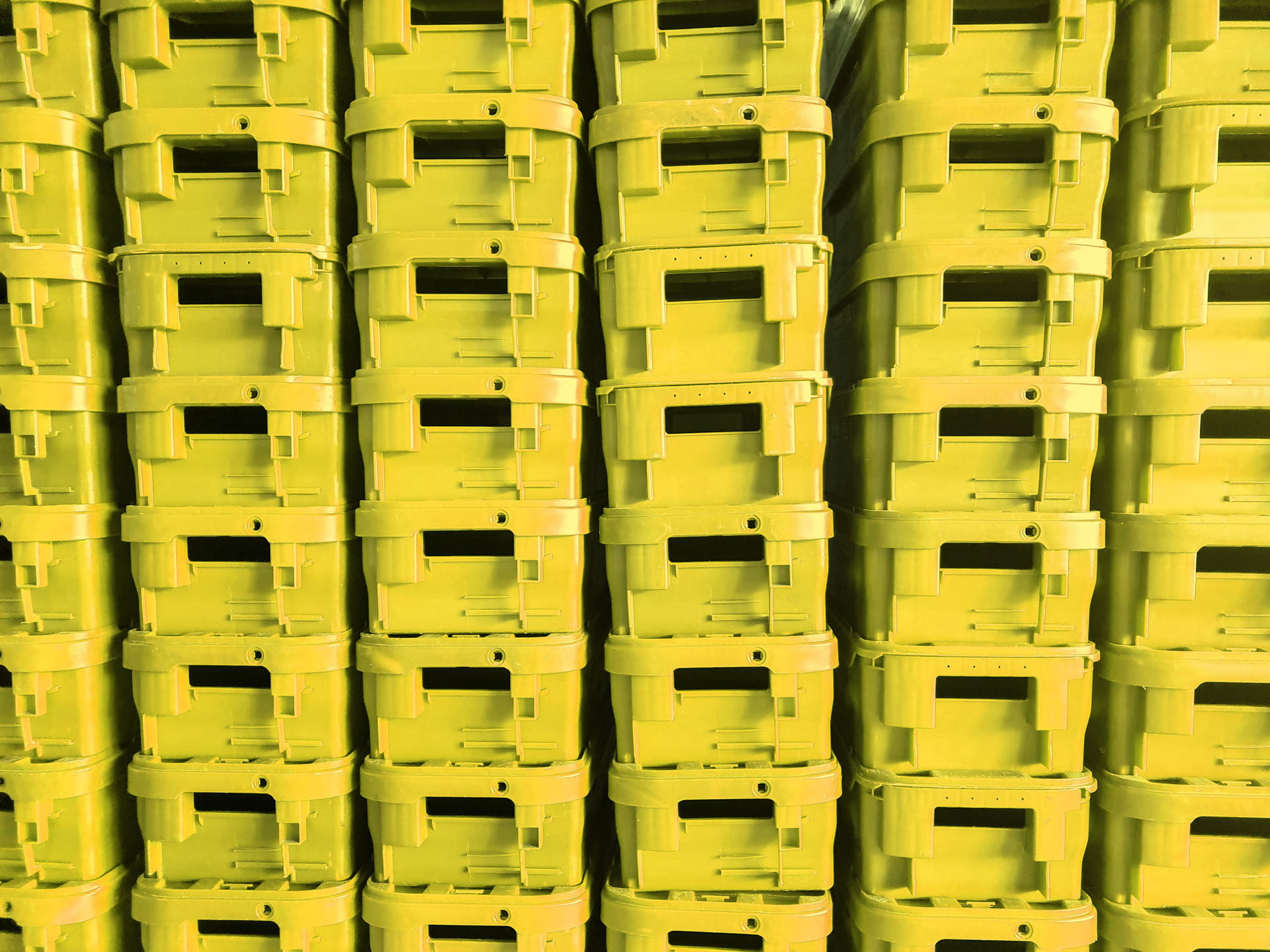 Yellow storage boxes