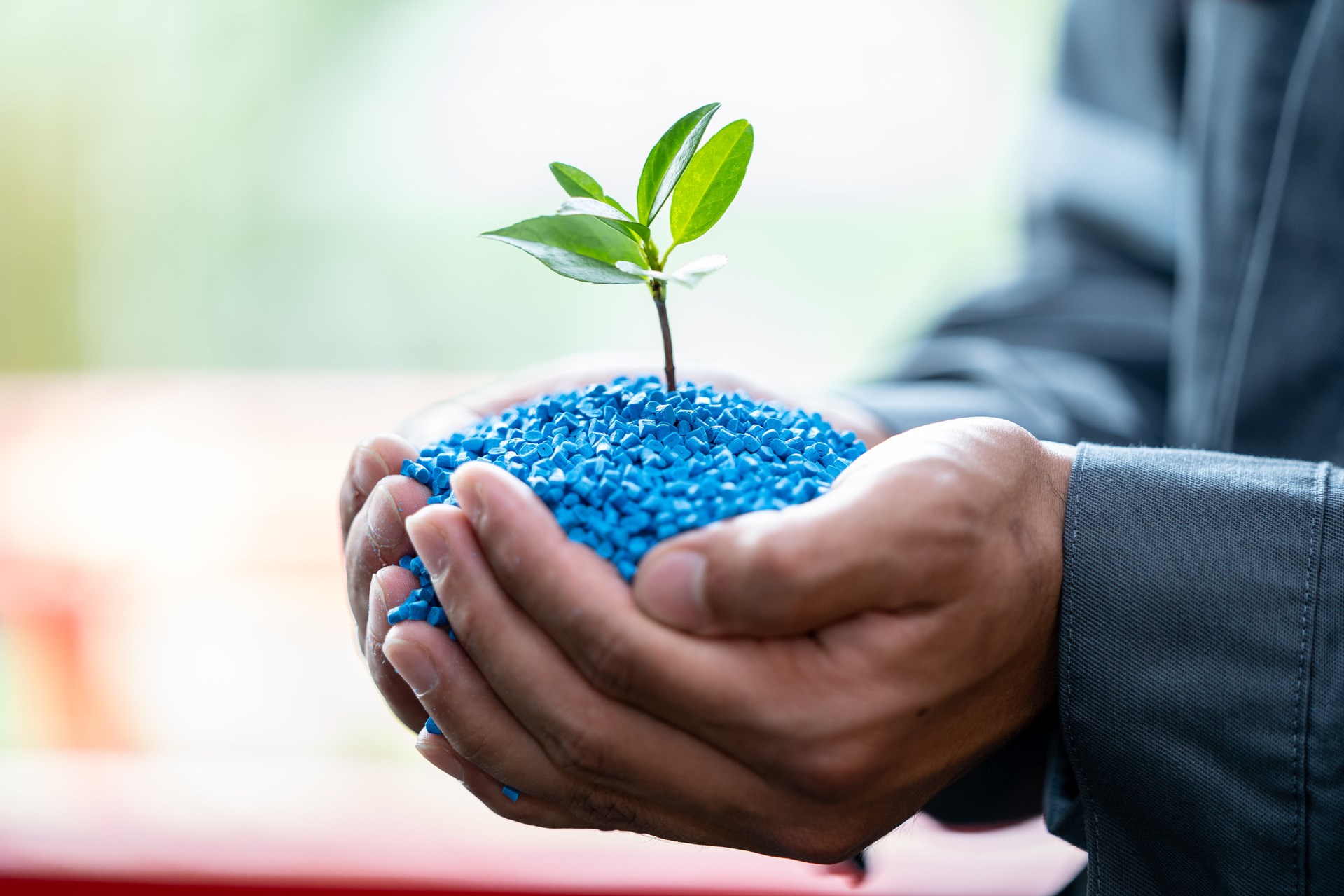 Plant growing on LANXESS Scopeblue Durethan granules
