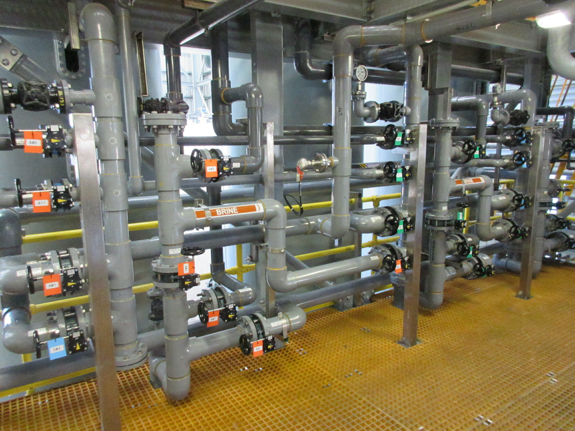 Chlor alkali brine purification plant at Coogee Chemicals in Lytton, Australia.