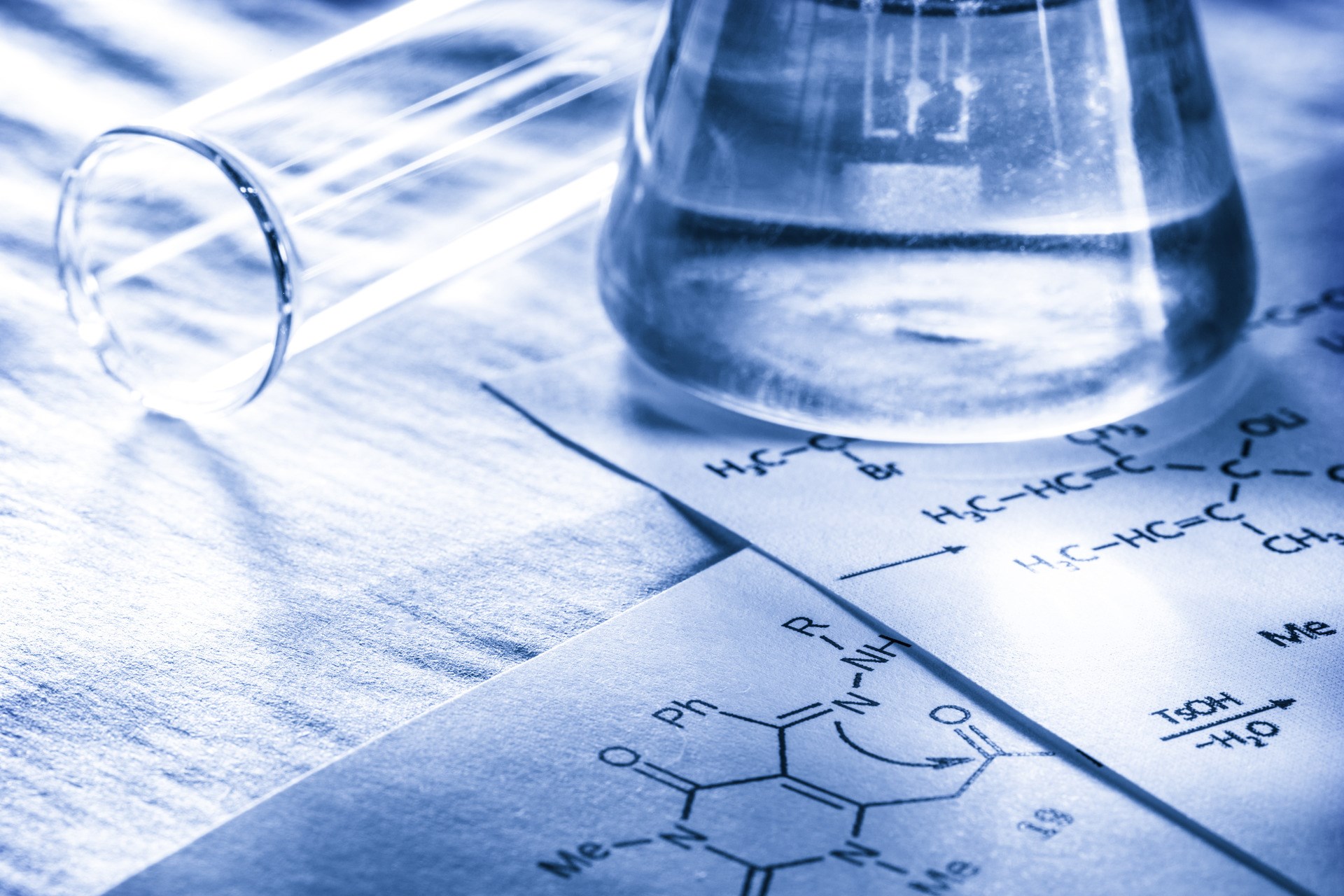 Chemistry with reaction formula in toning