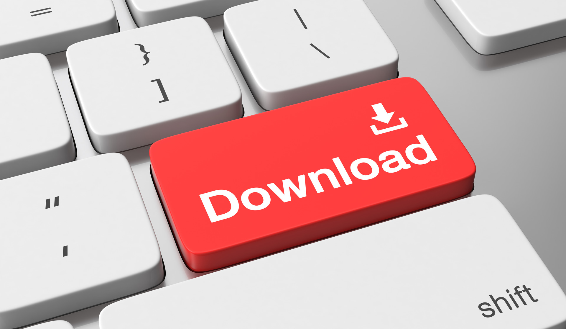 Red Download button on keyboard