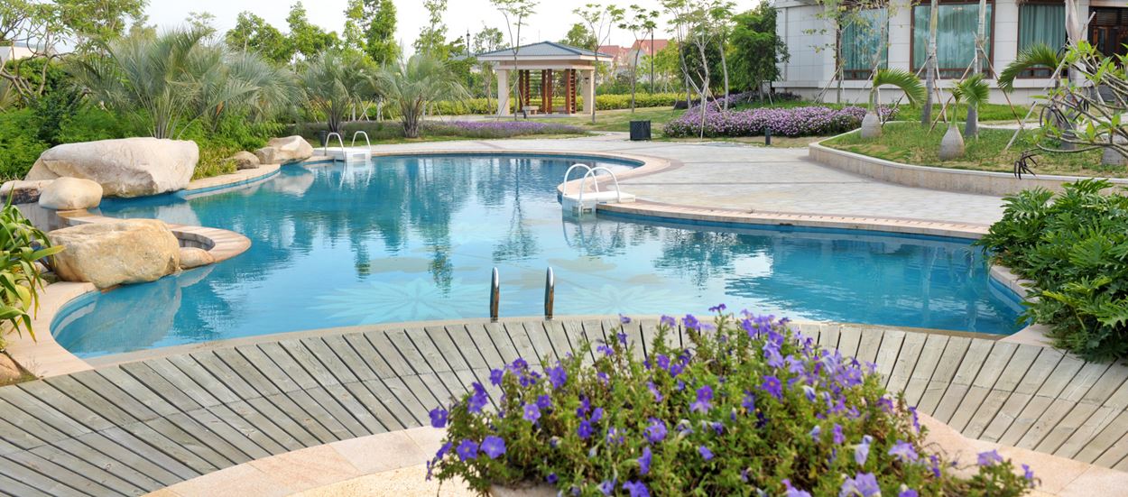 Modern house with large pool