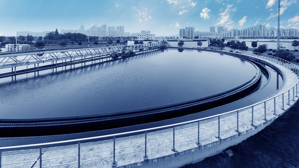 Modern urban wastewater treatment plant.