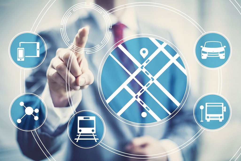 Navigation direction mobile application concept illustration