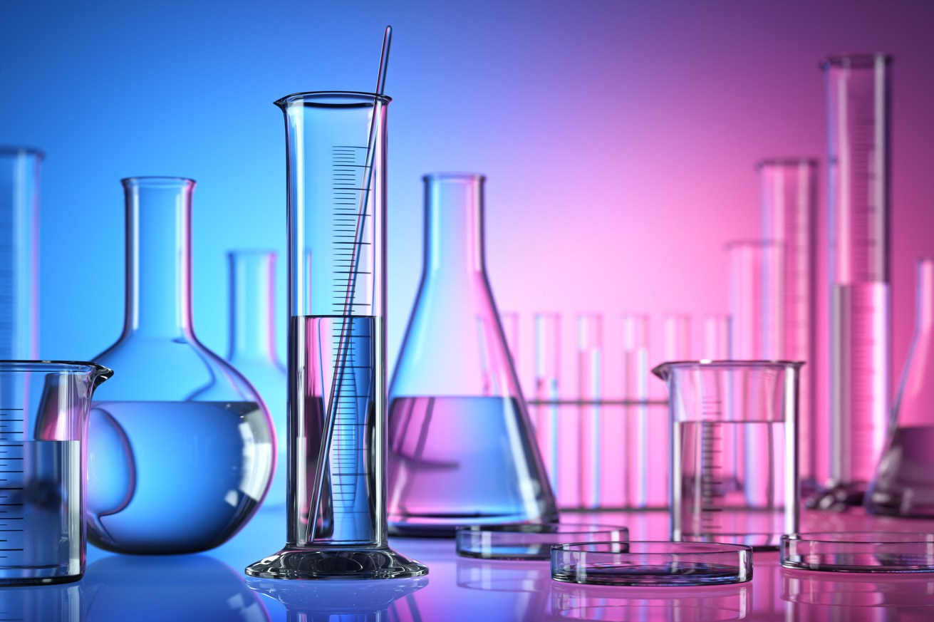 Chemistry Laboratory Motive Blue Magenta