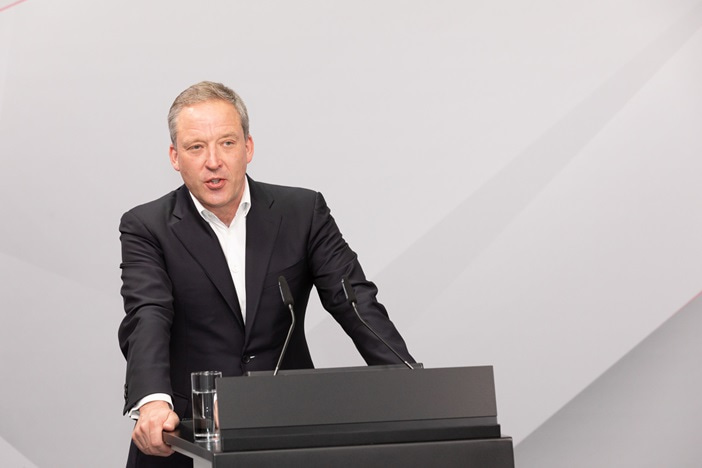 LANXESS Chairman of the Board of Management Matthias Zachert at the 2022 Annual Stockholders' Meeting.