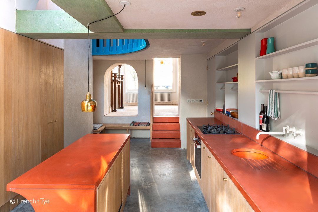 Bildmaterial Renovierung Stadthaus London unter Verwendung von eingefärbtem Beton mit Bayferrox und Colortherm Pigmenten