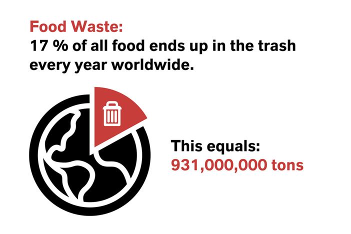 Graphic of food waste worldwide.