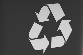 Recycling garbage can in black