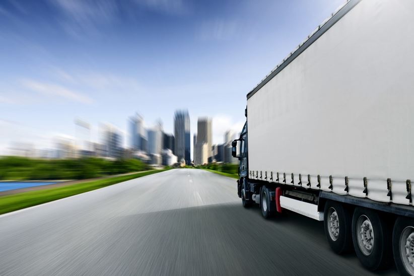 Truck on road