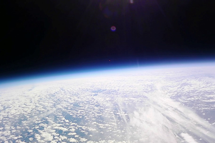 The view from the stratosphere that has been captured by the stratosphere ballon that the physics class of the Werner-Heisenberg-Highschool has build.
