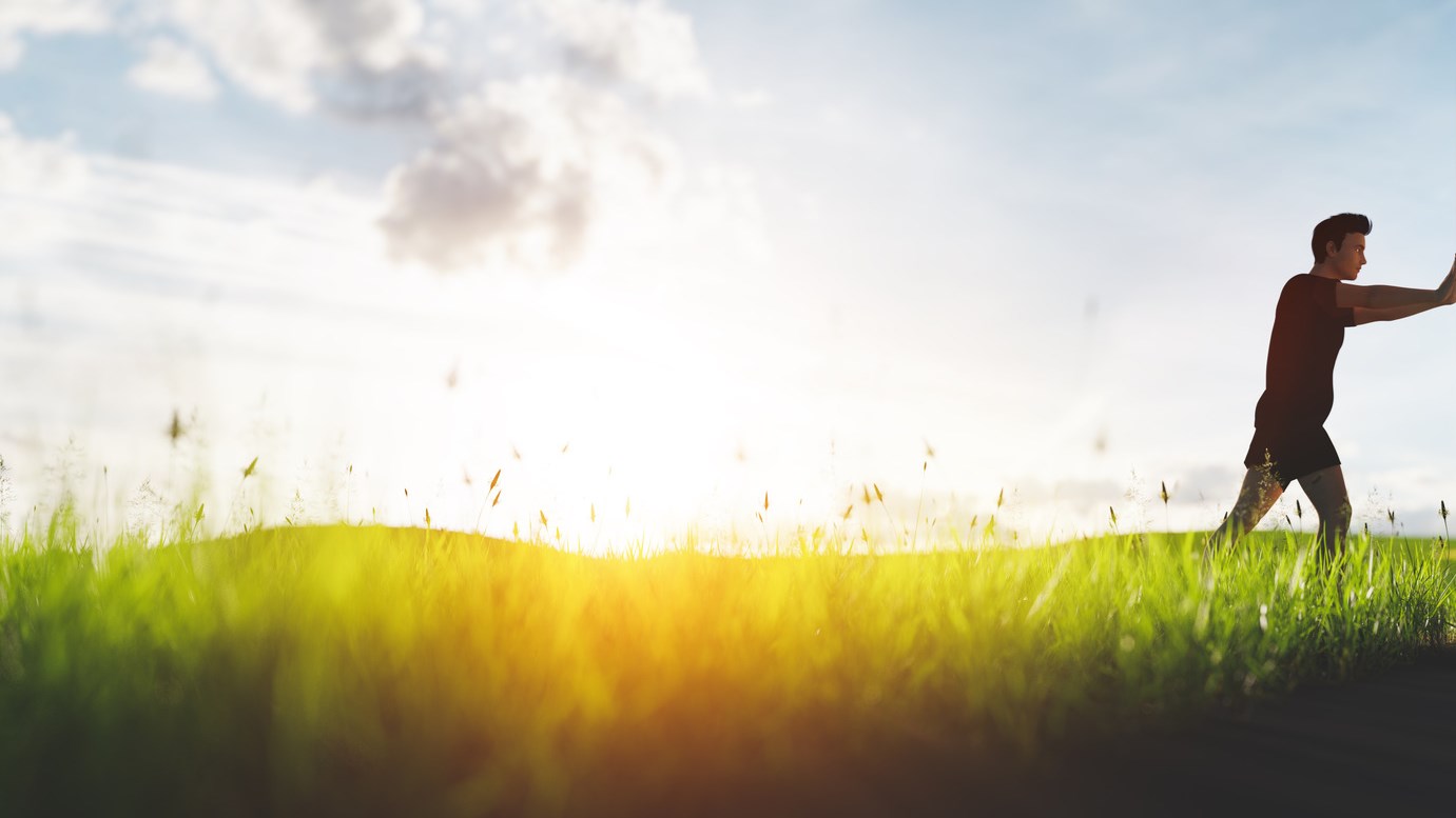 Man moving the Coronavirus COVID-19 out of the world.