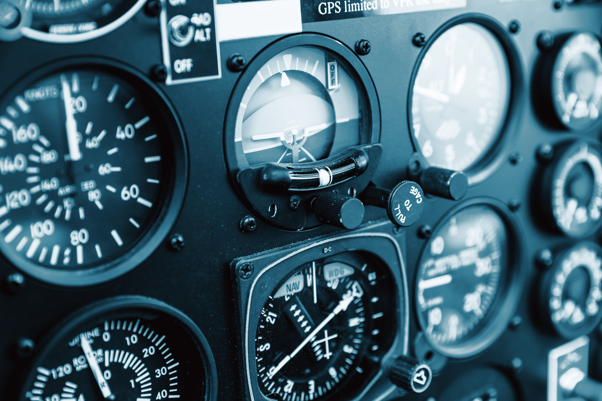 Cockpit helicopter - Instruments panel.