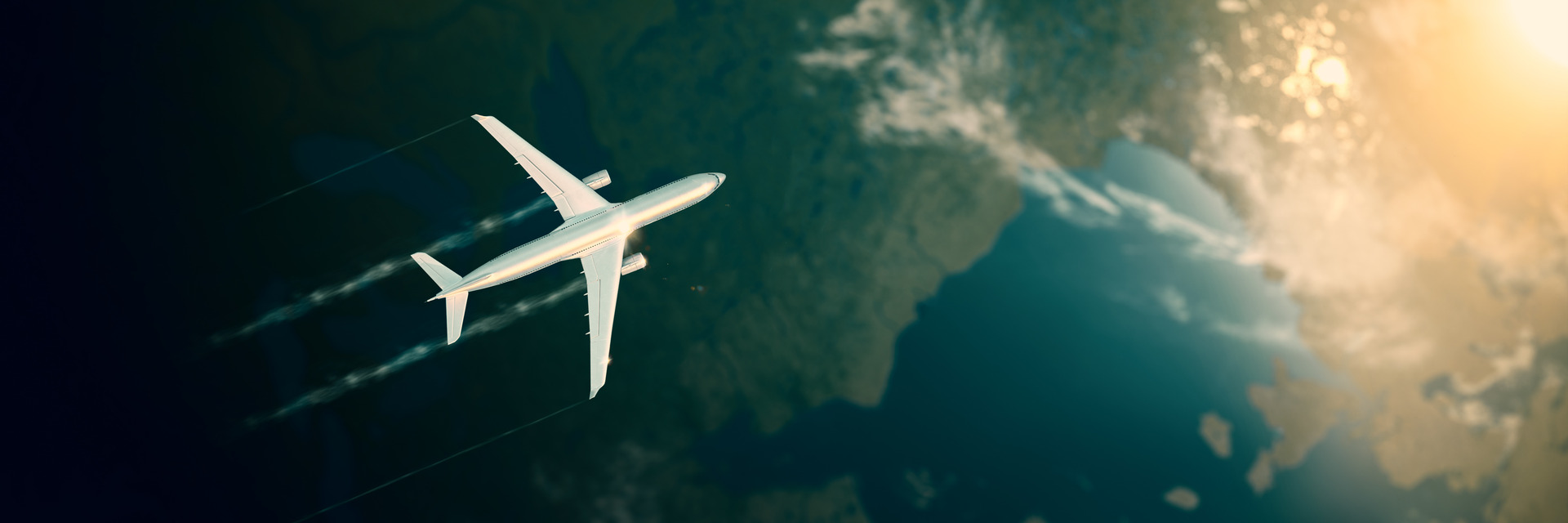 Flugzeug über der Erde