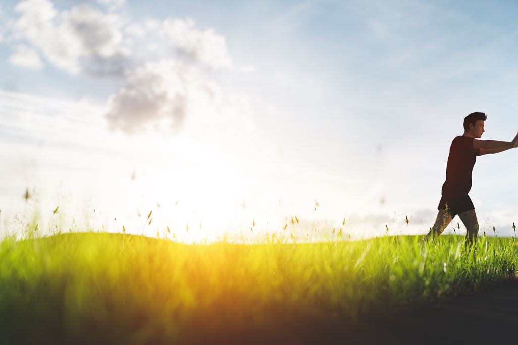 Man moving the Coronavirus COVID-19 out of the world.