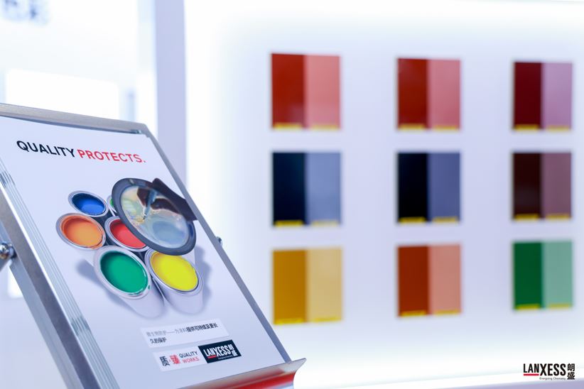 LANXESS booth at CHINACOAT 2024, presenting a series of efficient and sustainable products, technologies and solutions for the coatings industry
