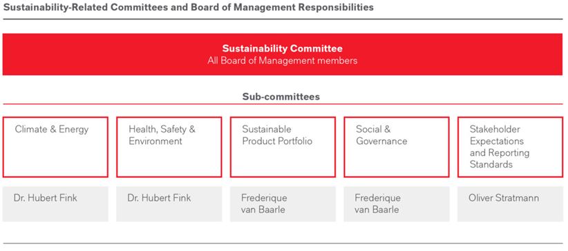 Infographic on the Sustainability Committee from the Annual Report 2024.