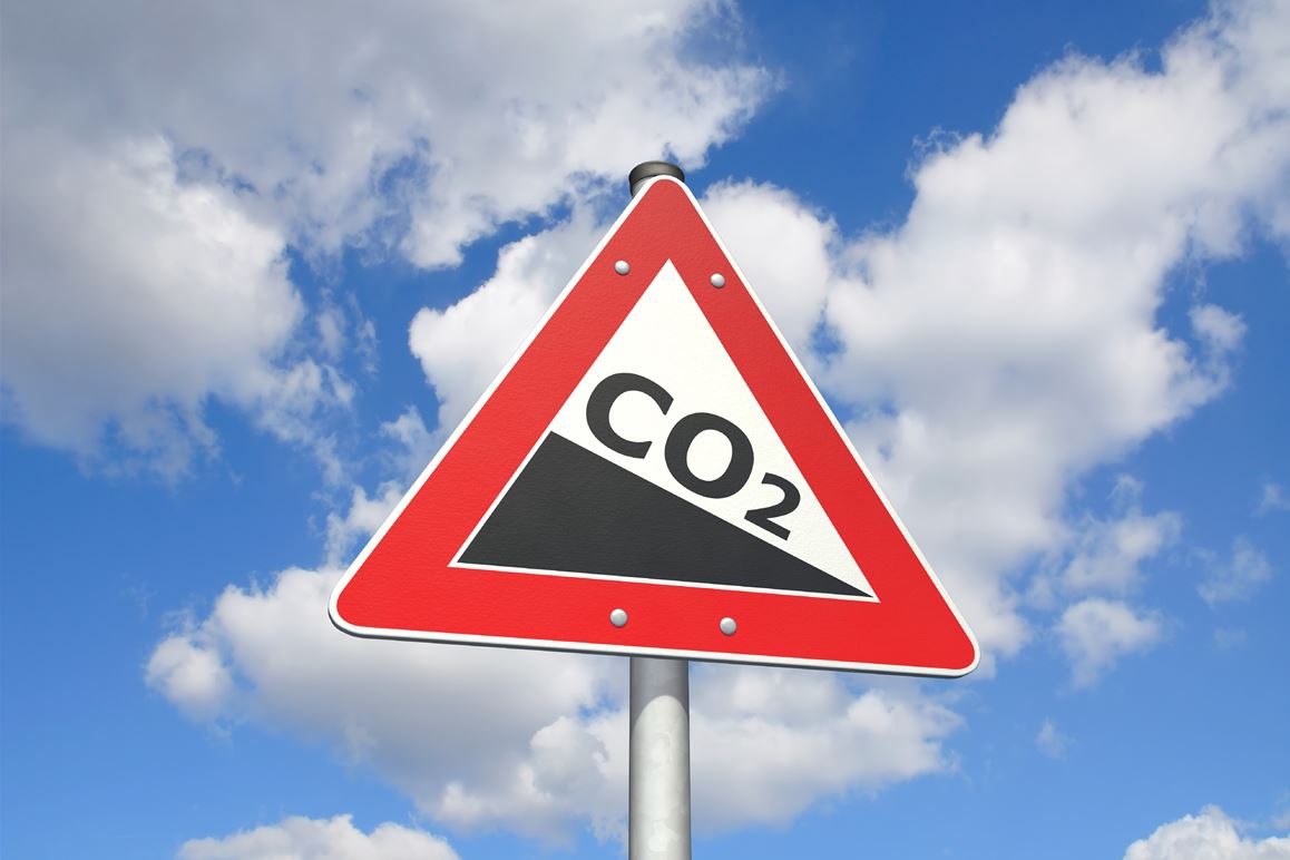 Carbon dioxide warning sign