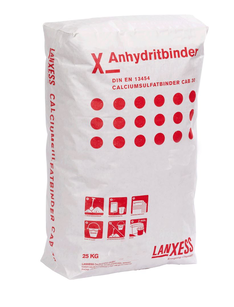 Calcium sulphate binder CAB 30, packaging CAB 30, anhydrite binder CAB 30, screed binder